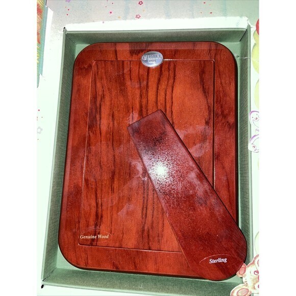 Lovely Cunill Sterling Silver Plated Children Picture‎ Frame with Relief Bunnies - Picture 3 of 10